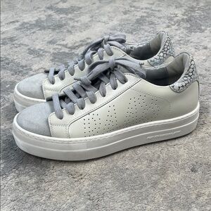 New P448 White Thea Sneakers Leather Platform Streetwear Skater Sz 35